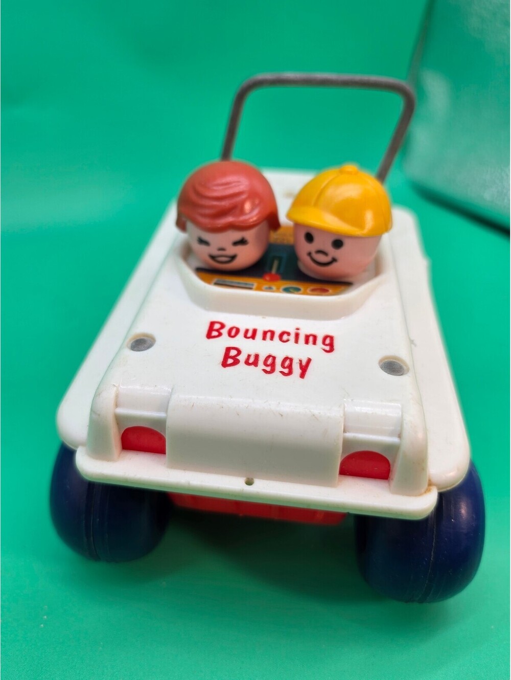 Vintage Fisher-Price Bouncing Buggy #122 Little People Toy 1970s